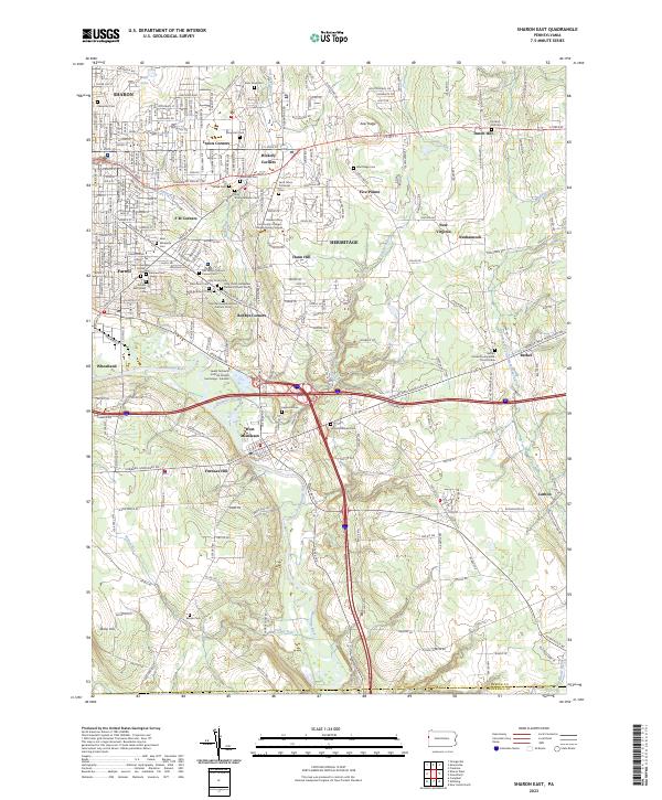 Sharon East, PA — USGS 7.5-minute topo (2023)