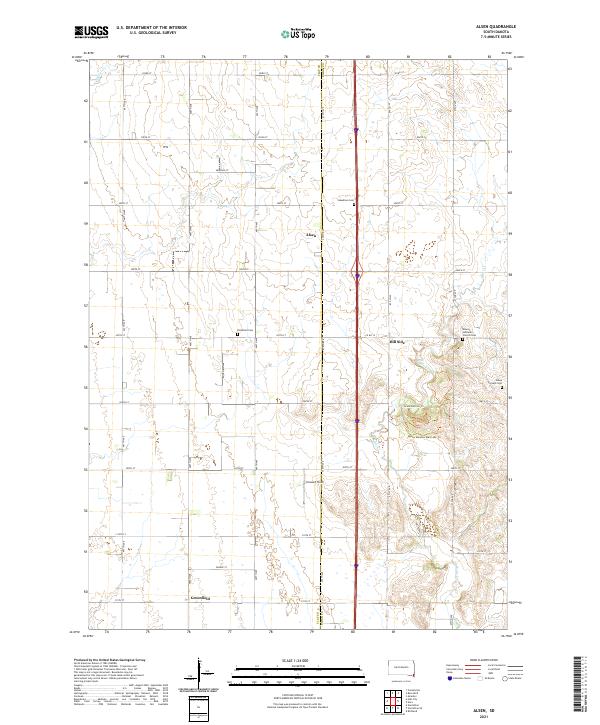 Alsen, SD — USGS 7.5-minute topo (2021)