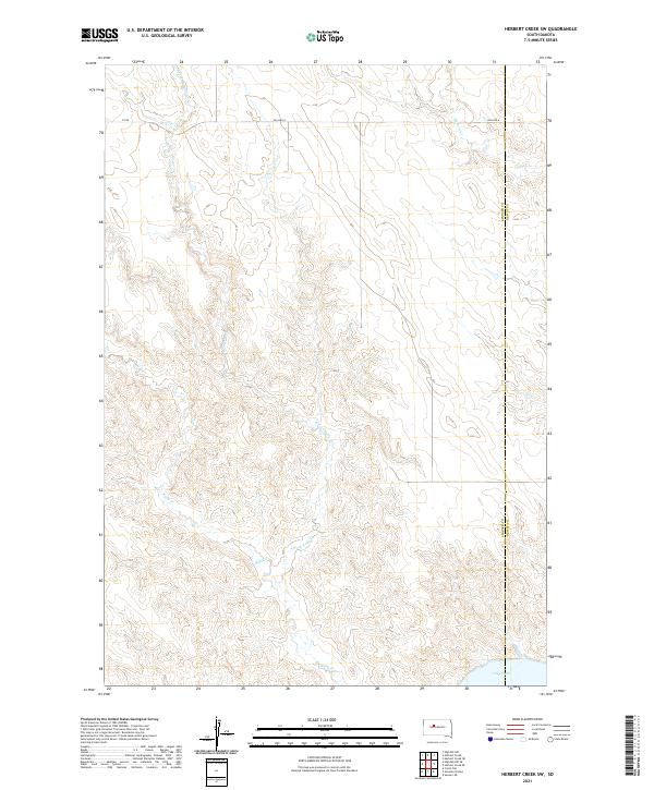 Herbert Creek SW, SD — USGS 7.5-minute topo (2021)