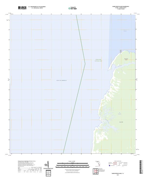 Shark River Island, FL — USGS 7.5-minute topo (2025)