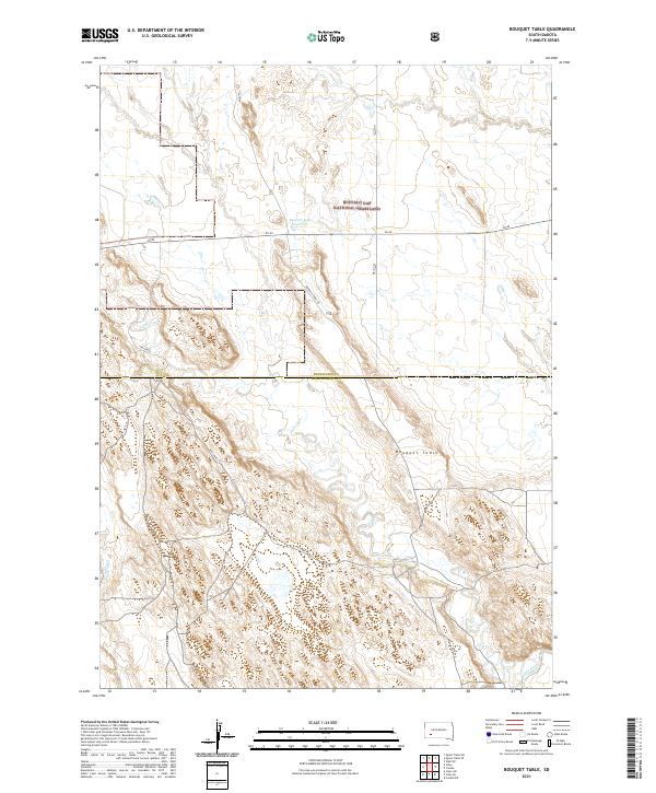 Bouquet Table, SD — USGS 7.5-minute topo (2021)