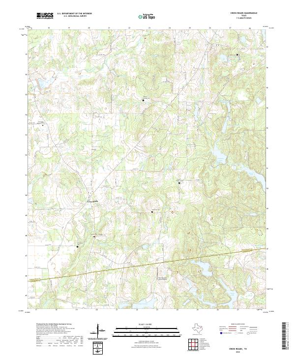 Cross Roads, TX — USGS 7.5-minute topo (2022)