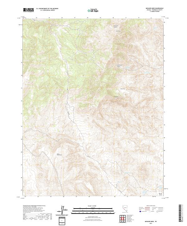 Mohawk Mine, NV — USGS 7.5-minute topo (2021)