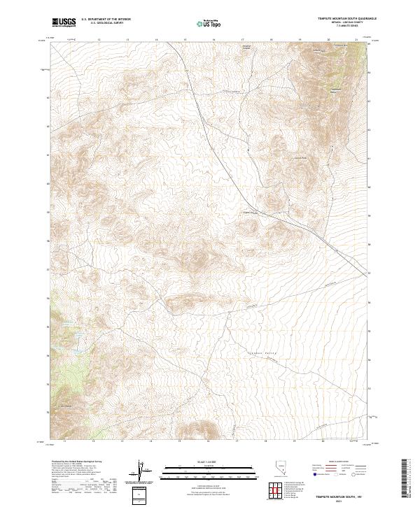 Tempiute Mountain South, NV — USGS 7.5-minute topo (2021)