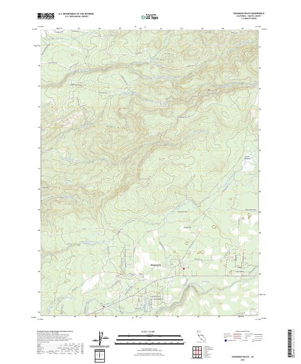 Hagaman Gulch, CA — USGS 7.5-minute topo (2023)