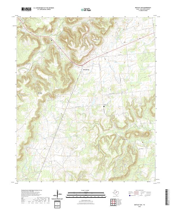 Metcalf Gap, TX — USGS 7.5-minute topo (2022)