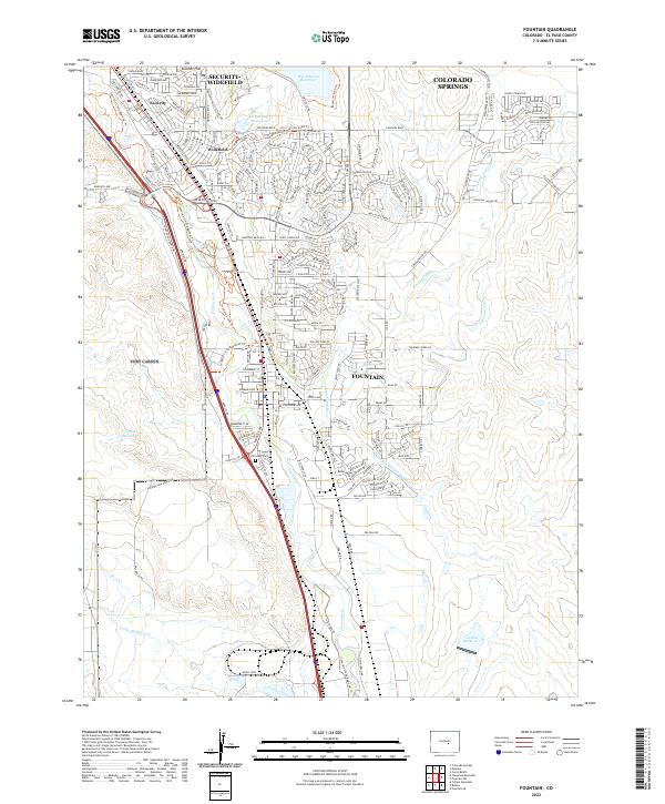 Fountain, CO — USGS 7.5-minute topo (2022)