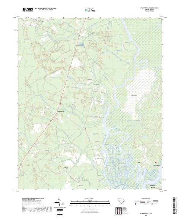 Plantersville, SC — USGS 7.5-minute topo (2024)