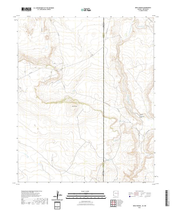 Mesa Parada, AZ-NM — USGS 7.5-minute topo (2021)