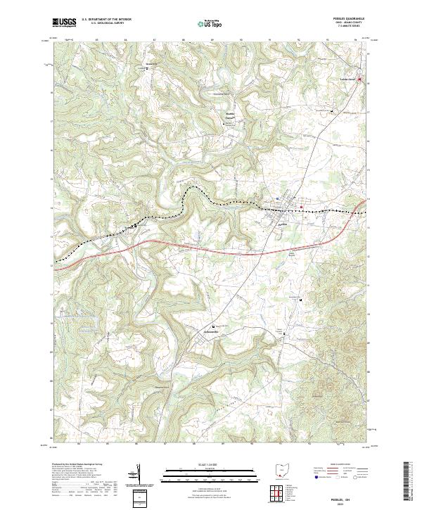 Peebles, OH — USGS 7.5-minute topo (2023)