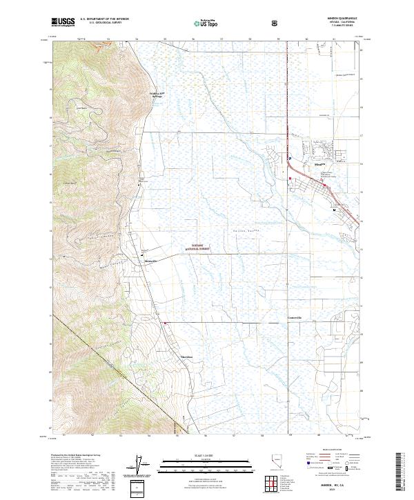 Minden, NV-CA — USGS 7.5-minute topo (2021)