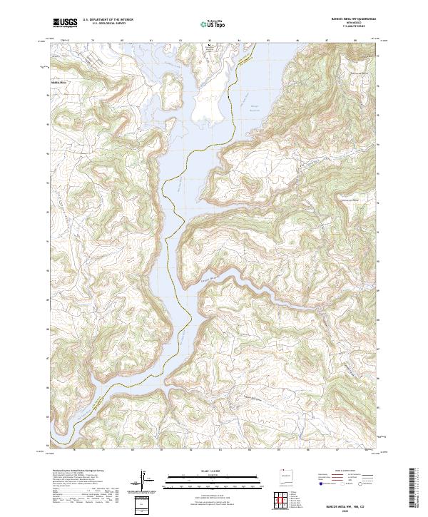 Bancos Mesa NW, NM-CO — USGS 7.5-minute topo (2023)