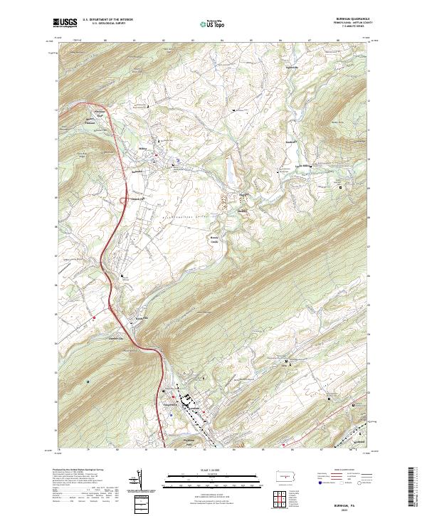Burnham, PA — USGS 7.5-minute topo (2023)