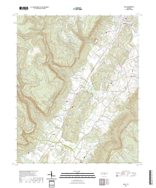 Daus, TN — USGS 7.5-minute topo (2022)