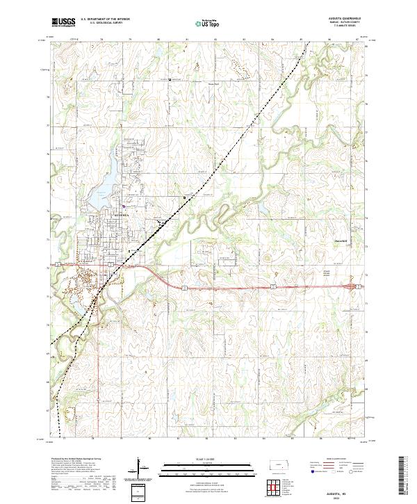 Augusta, KS — USGS 7.5-minute topo (2022)
