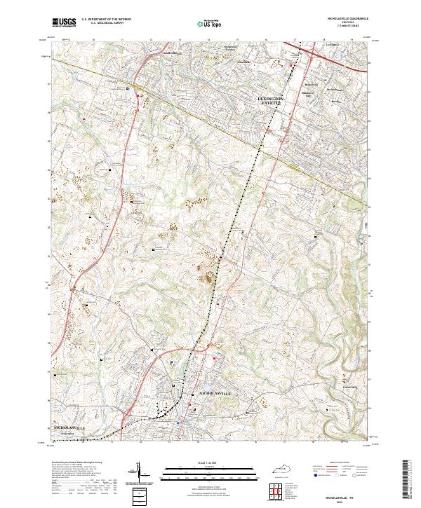 Nicholasville, KY — USGS 7.5-minute topo (2022)