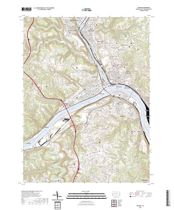 Beaver, PA — USGS 7.5-minute topo (2023)