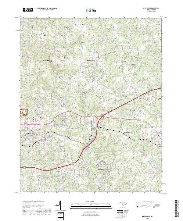Knightdale, NC — USGS 7.5-minute topo (2022)