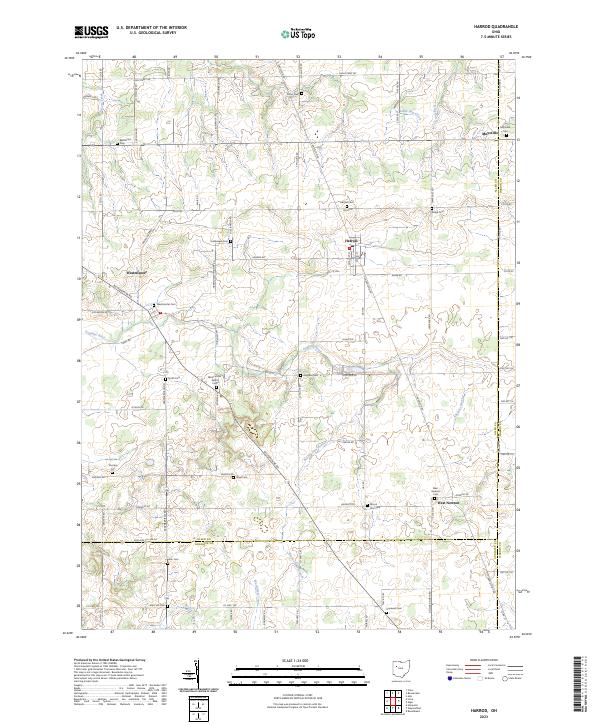 Harrod, OH — USGS 7.5-minute topo (2023)