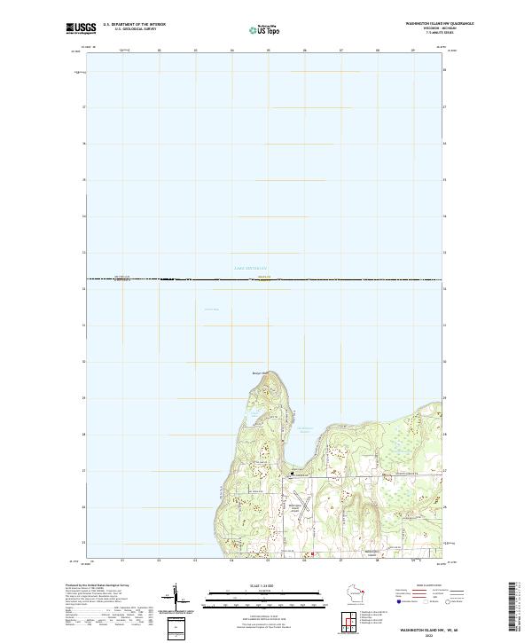 Washington Island NW, WI-MI — USGS 7.5-minute topo (2022)
