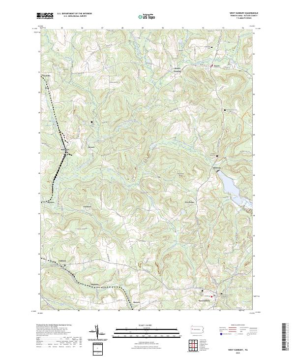 West Sunbury, PA — USGS 7.5-minute topo (2023)