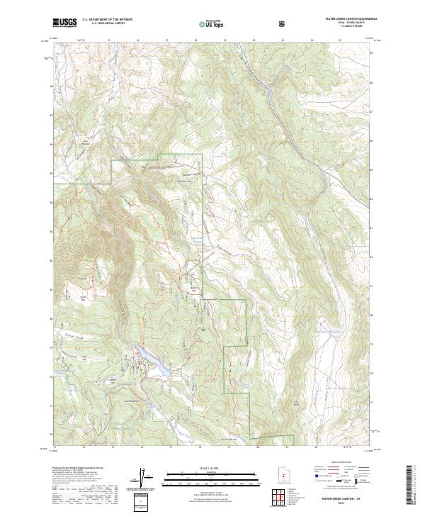 Water Creek Canyon, UT — USGS 7.5-minute topo (2023)
