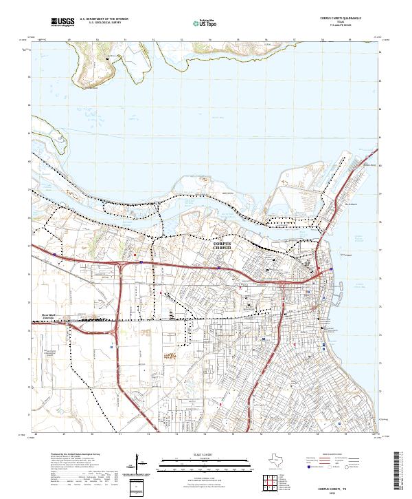 Corpus Christi, TX — USGS 7.5-minute topo (2022)