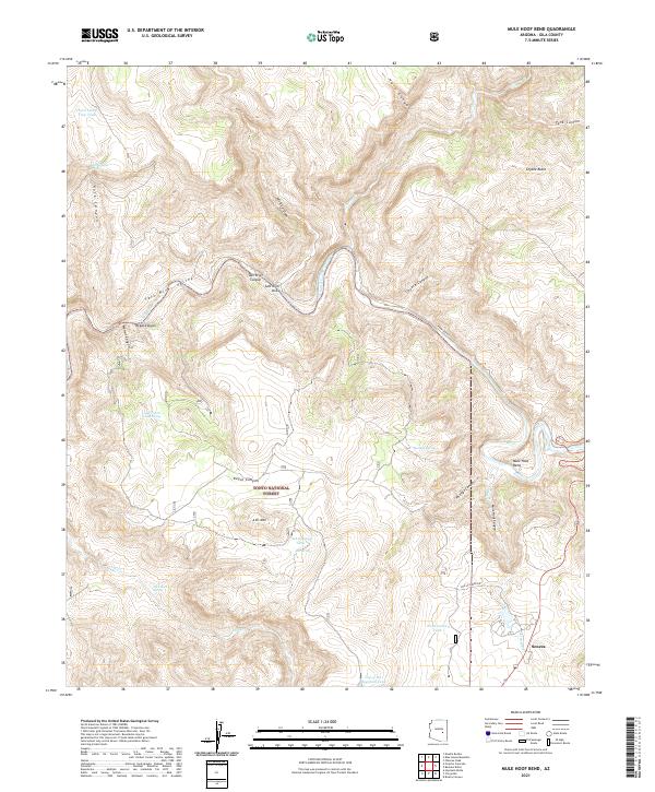 Mule Hoof Bend, AZ — USGS 7.5-minute topo (2021)