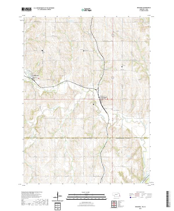 Nehawka, NE-IA — USGS 7.5-minute topo (2021)