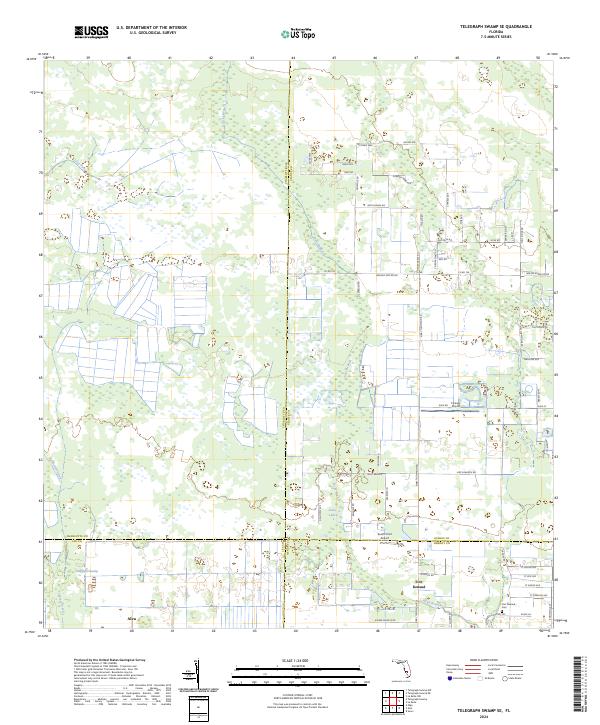 Telegraph Swamp SE, FL — USGS 7.5-minute topo (2024)
