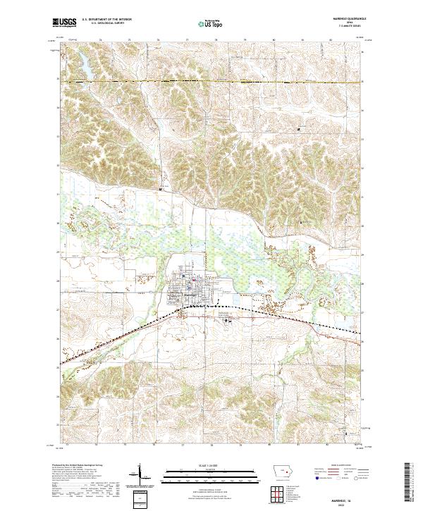 Marengo, IA — USGS 7.5-minute topo (2022)