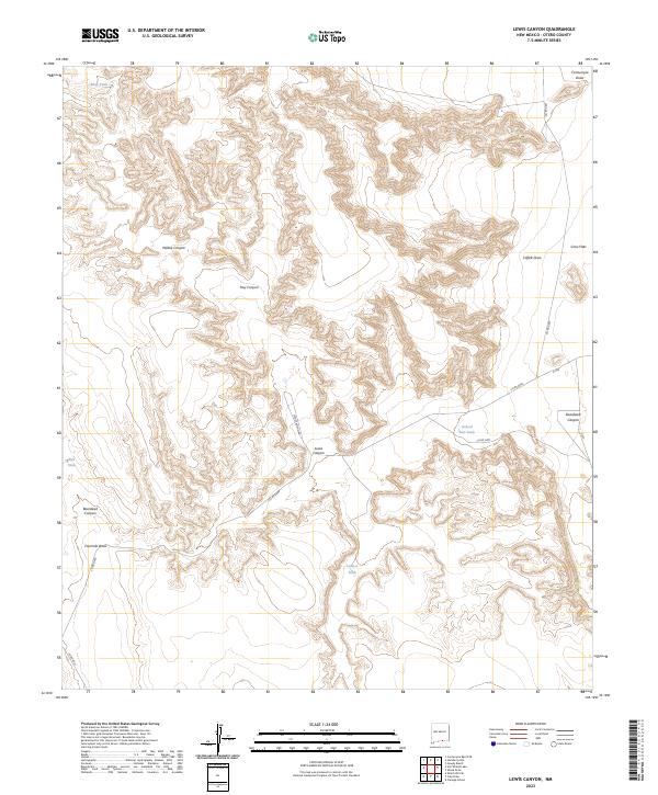 Lewis Canyon, NM — USGS 7.5-minute topo (2023)