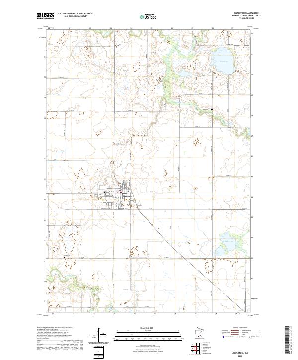 Mapleton, MN — USGS 7.5-minute topo (2022)