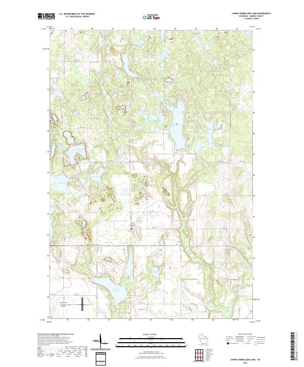 Lower Vermillion Lake, WI — USGS 7.5-minute topo (2022)