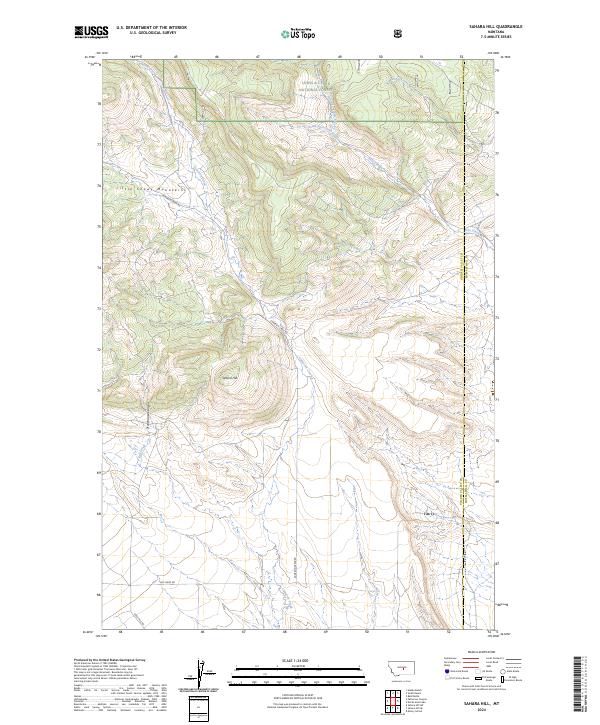 Sahara Hill, MT — USGS 7.5-minute topo (2024)