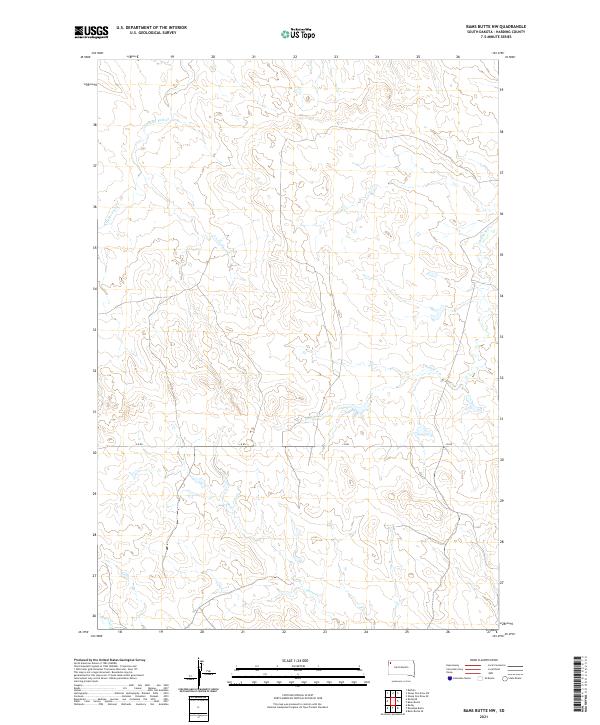 Bams Butte NW, SD — USGS 7.5-minute topo (2021)