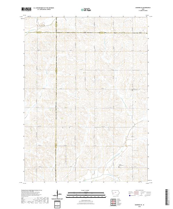 Manning SE, IA — USGS 7.5-minute topo (2022)