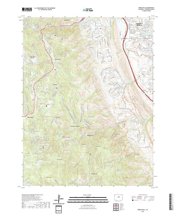 Indian Hills, CO — USGS 7.5-minute topo (2022)