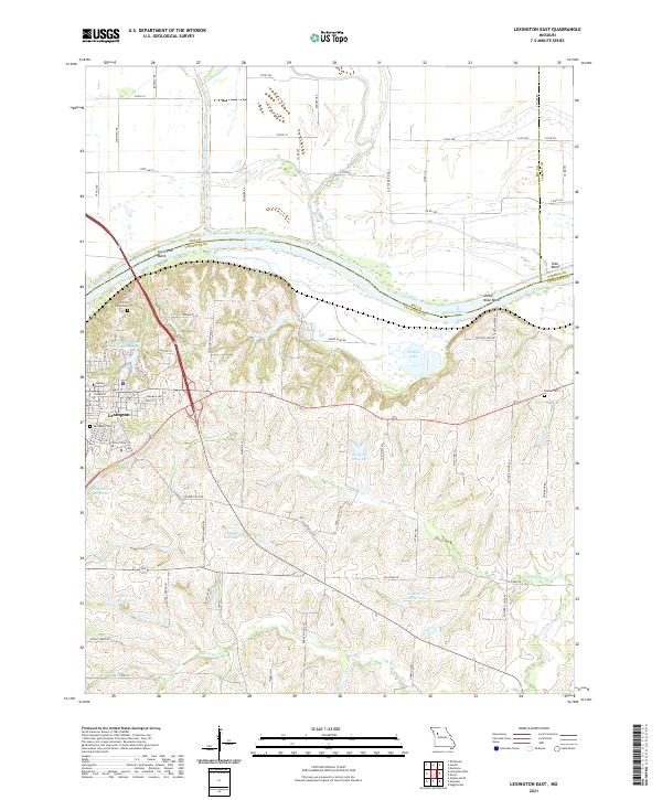 Lexington East, MO — USGS 7.5-minute topo (2021)