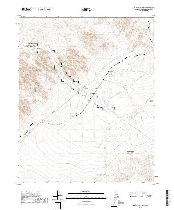 Spangler Hills East, CA — USGS 7.5-minute topo (2021)