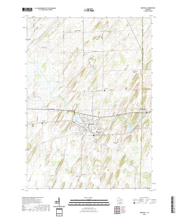 Marshall, WI — USGS 7.5-minute topo (2022)