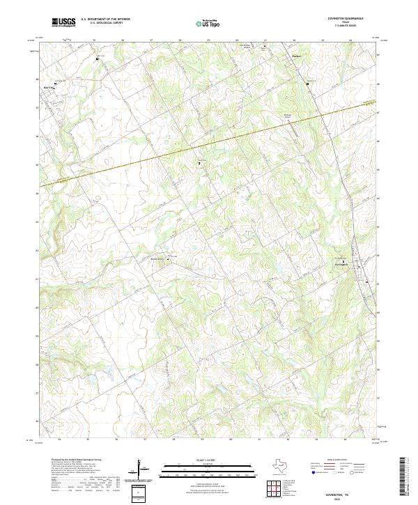 Covington, TX — USGS 7.5-minute topo (2022)