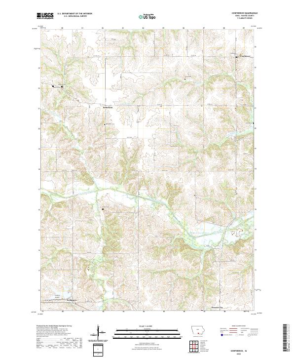Confidence, IA — USGS 7.5-minute topo (2022)