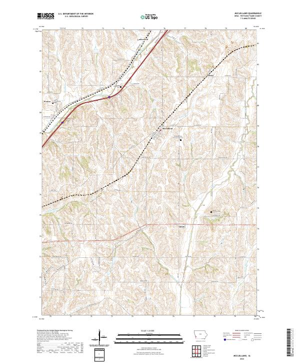 McClelland, IA — USGS 7.5-minute topo (2022)