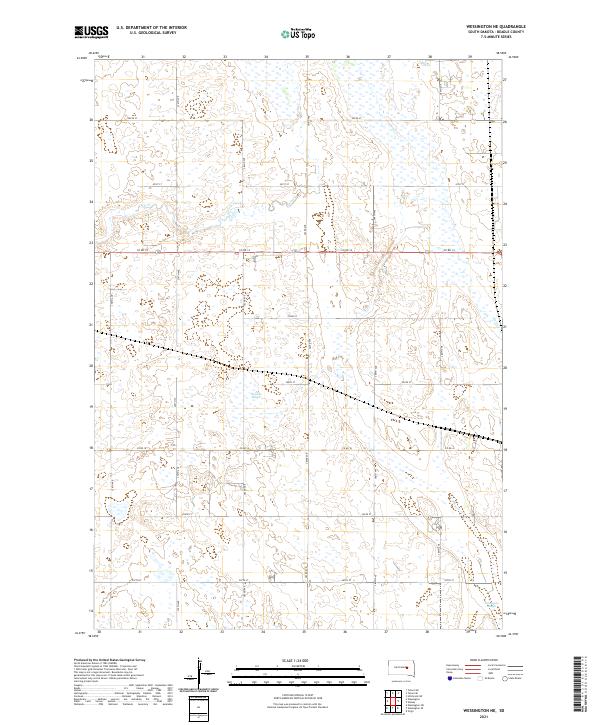 Wessington NE, SD — USGS 7.5-minute topo (2021)