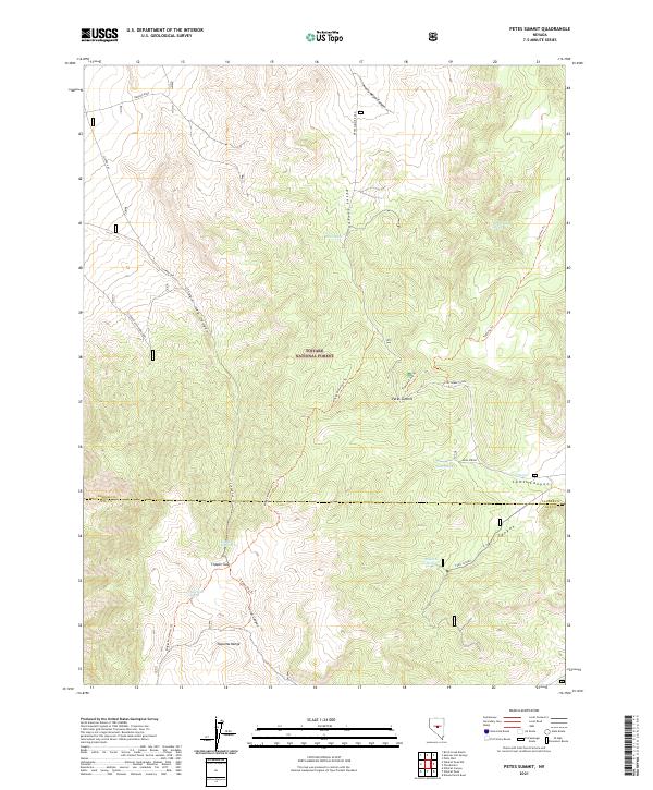 Petes Summit, NV — USGS 7.5-minute topo (2021)