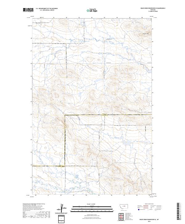 Bear Creek Reservoir SE, MT — USGS 7.5-minute topo (2024)