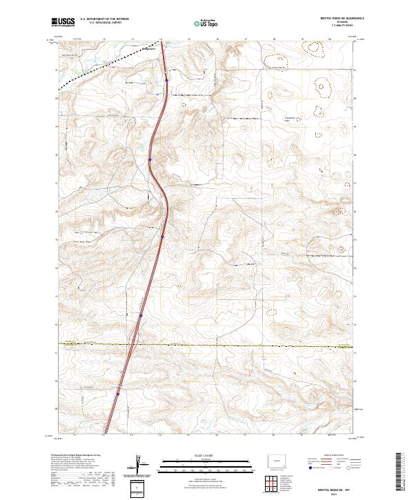 Bristol Ridge NE, WY — USGS 7.5-minute topo (2021)
