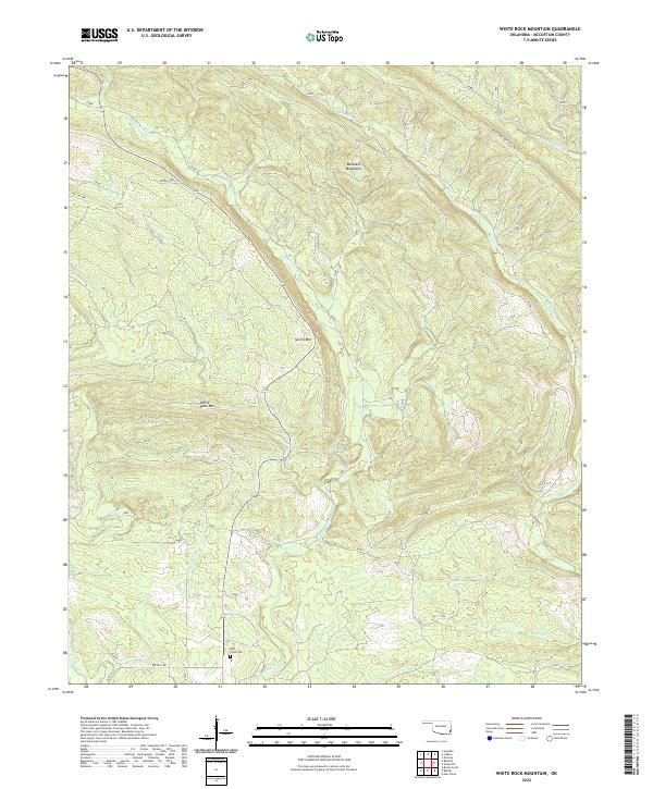 White Rock Mountain, OK — USGS 7.5-minute topo (2022)