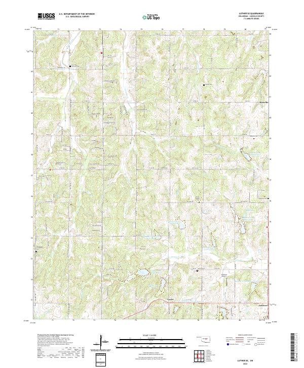 Luther SE, OK — USGS 7.5-minute topo (2022)
